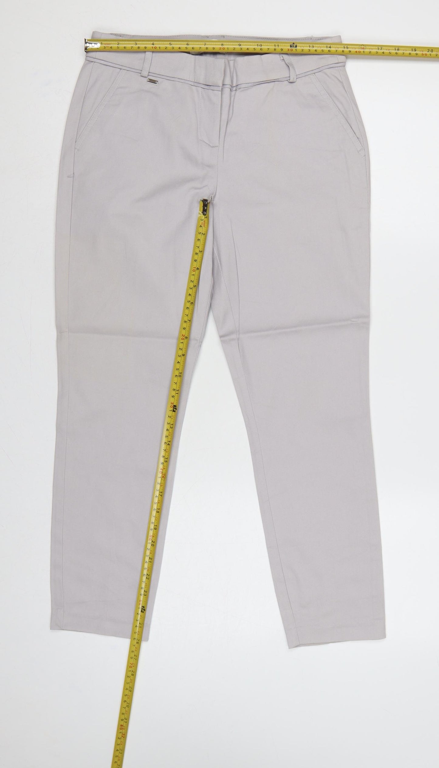 Wallis Women’s Grey UK 10 Tapered Cotton Stretch Work Trousers