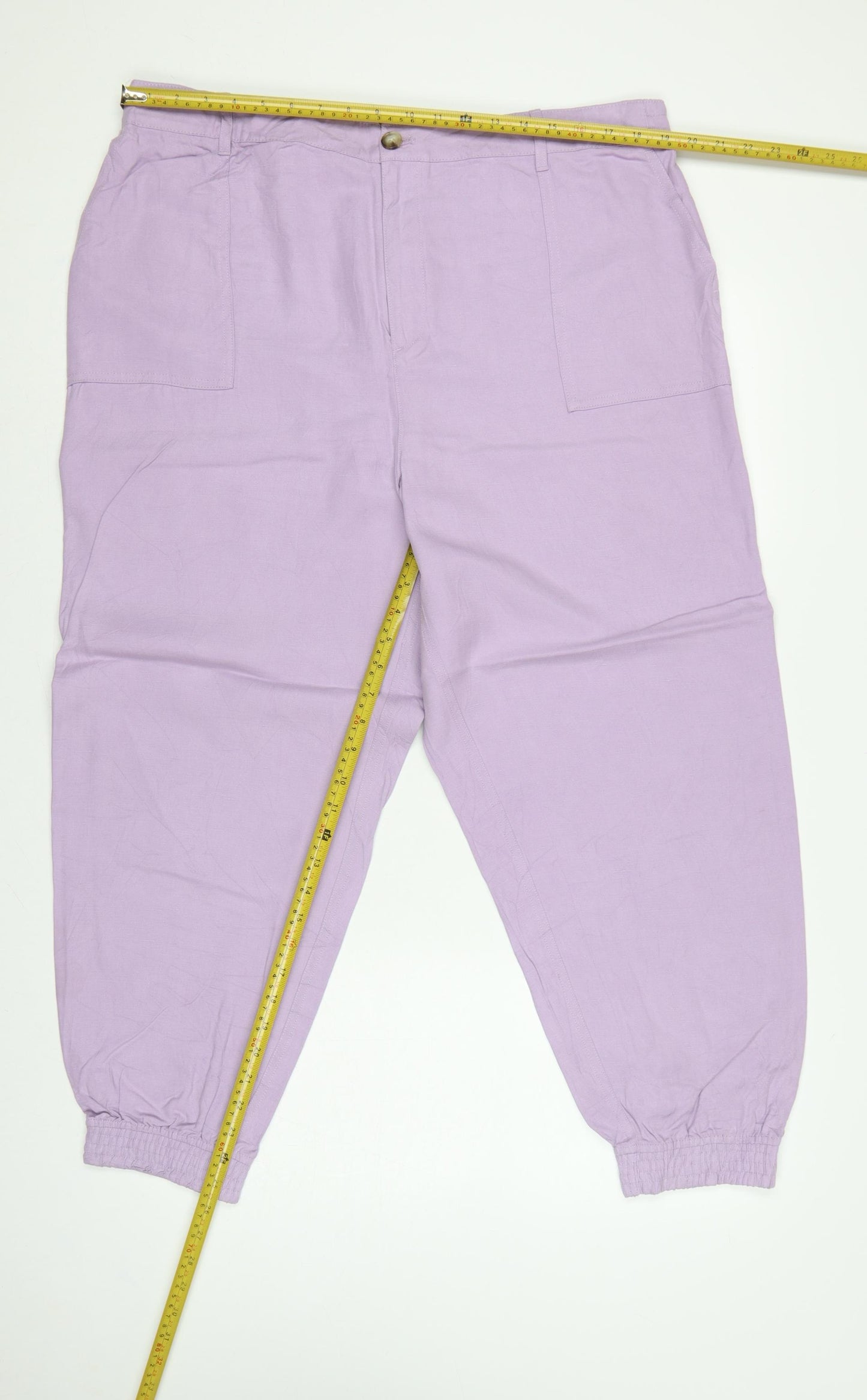 Autograph Women’s Purple Size 20 Lyocell Linen Cuffed Jogger Trousers