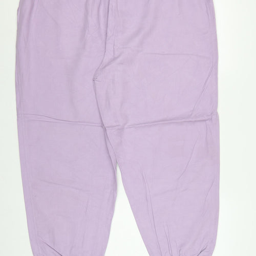 Autograph Women’s Purple Size 20 Lyocell Linen Cuffed Jogger Trousers