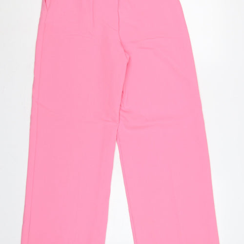 Zara Women Pink XS High Rise Wide Leg Pleated Dress Trousers