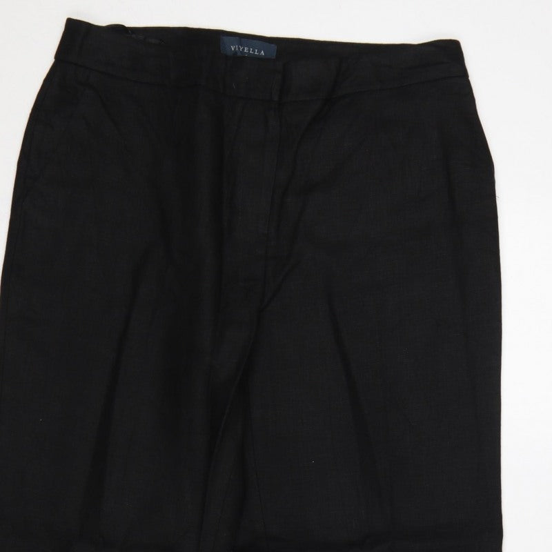 Viyella Women’s Black Size 10 Straight Leg Tailored Dress Trousers