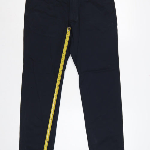 Marks & Spencer Autograph Men's Navy 32in Slim Fit Trousers 31in Leg
