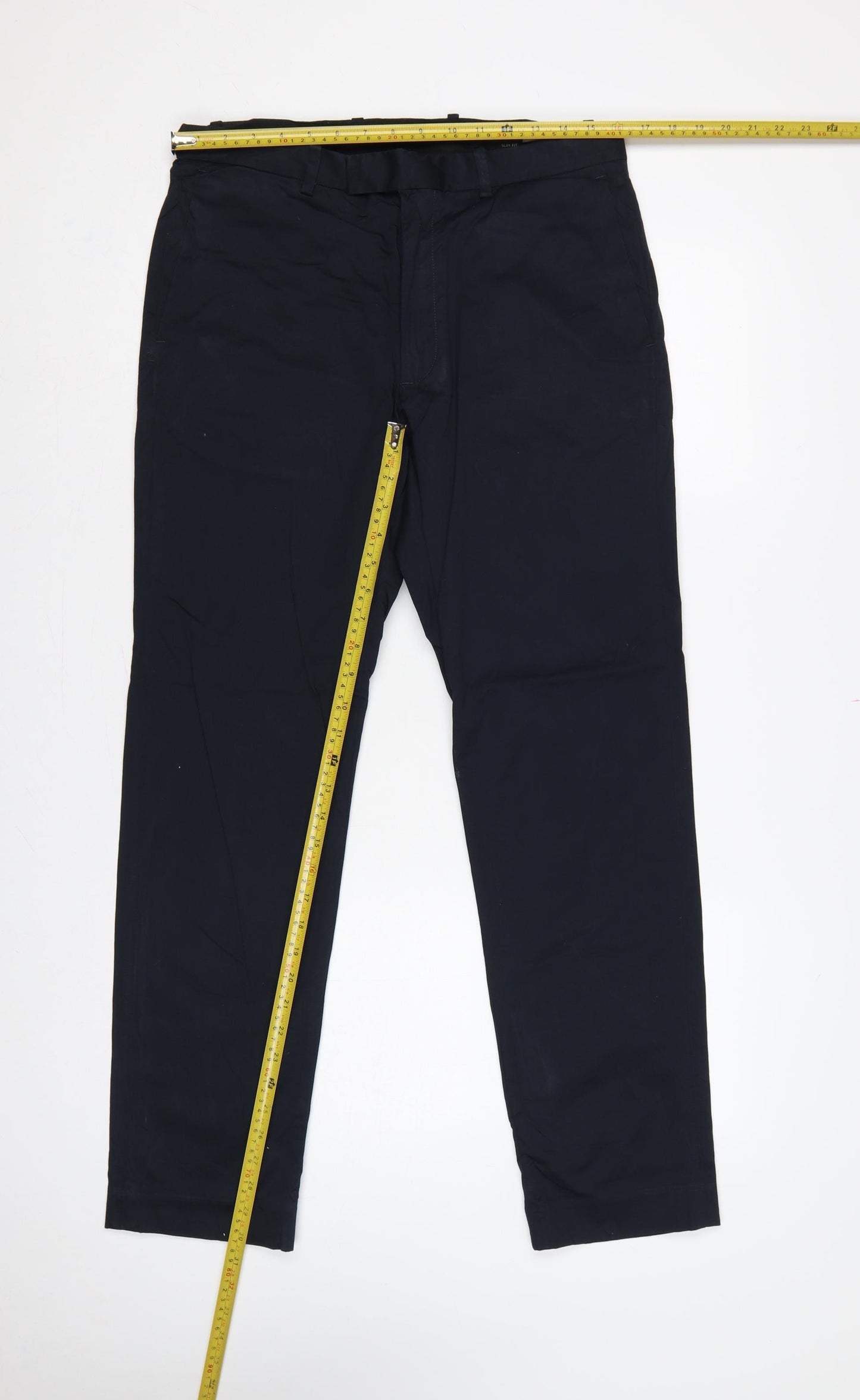 Marks & Spencer Autograph Men's Navy 32in Slim Fit Trousers 31in Leg
