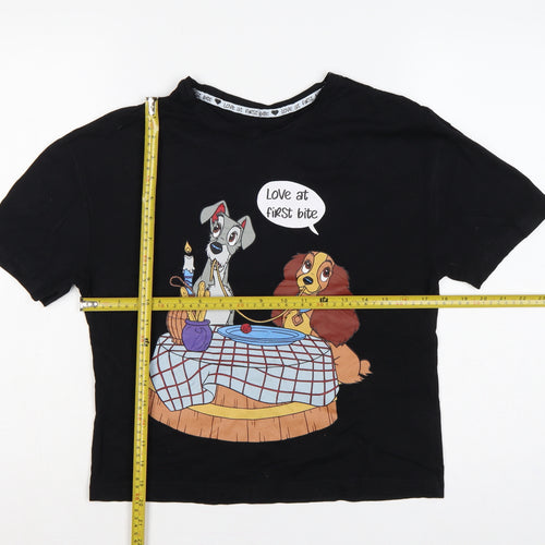 Disney at George Teens Black Size 8 Basic Lady and the Tramp T-Shirt