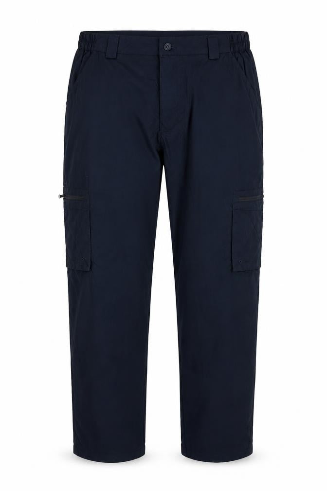 Front view of Mountain Warehouse Women’s Blue Cargo Trousers, size UK 38, Quick Dry