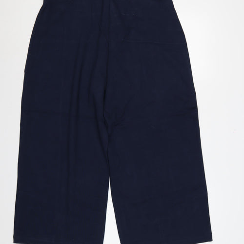 Cotton Traders Women's Midnight Blue UK 16 Wide Leg Cropped Trousers