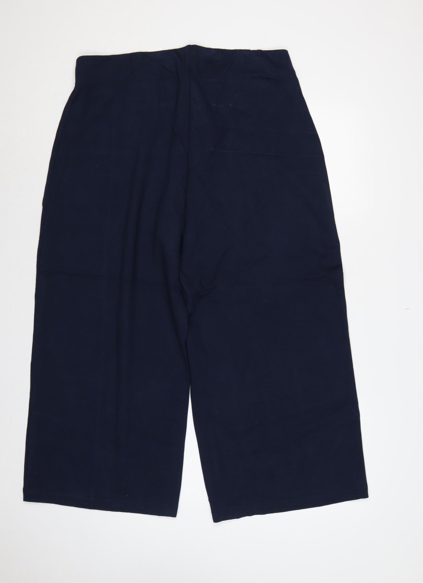 Cotton Traders Women's Midnight Blue UK 16 Wide Leg Cropped Trousers