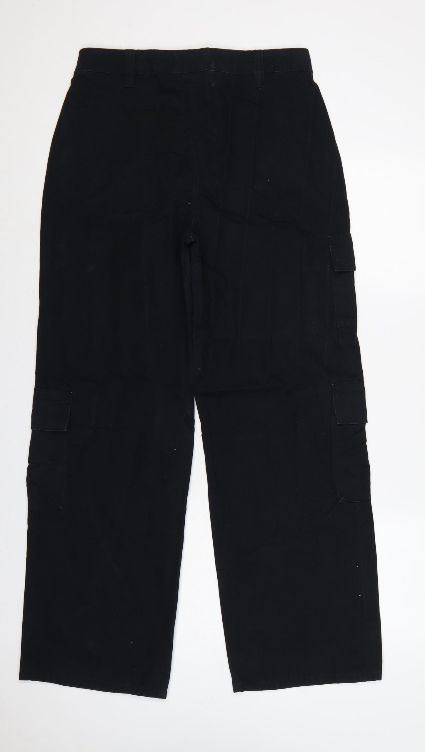 ASOS Design Women’s Black UK 8 High Rise Cotton Cargo Trousers