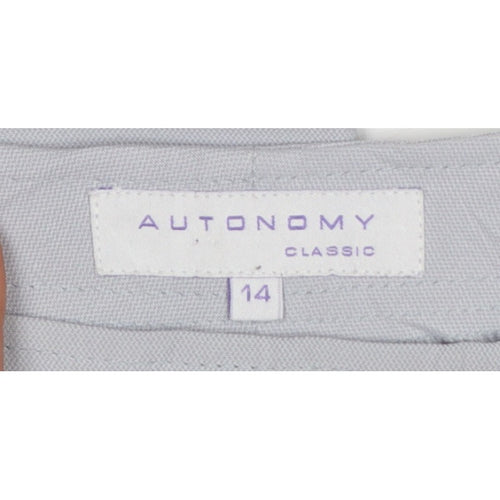 Autonomy Women Grey UK 14 Classic Straight Leg Tailored Trousers