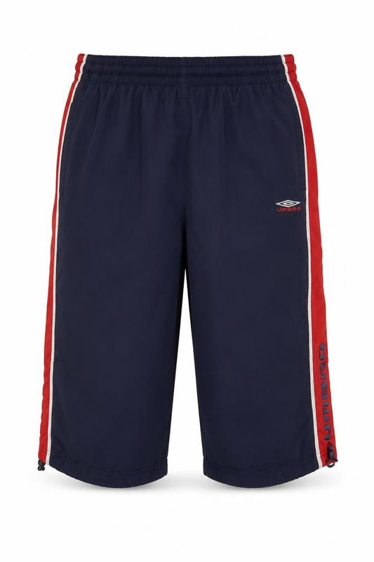 Umbro Men’s Blue M Sweat Sports Shorts Red Side Stripes