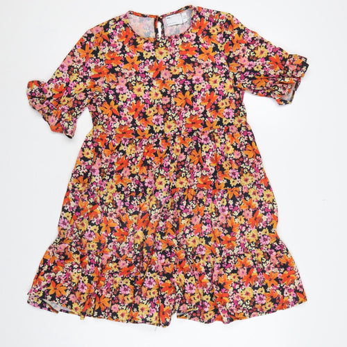 ASOS Design Women Multicoloured UK 6 Floral Skater Mini Dress