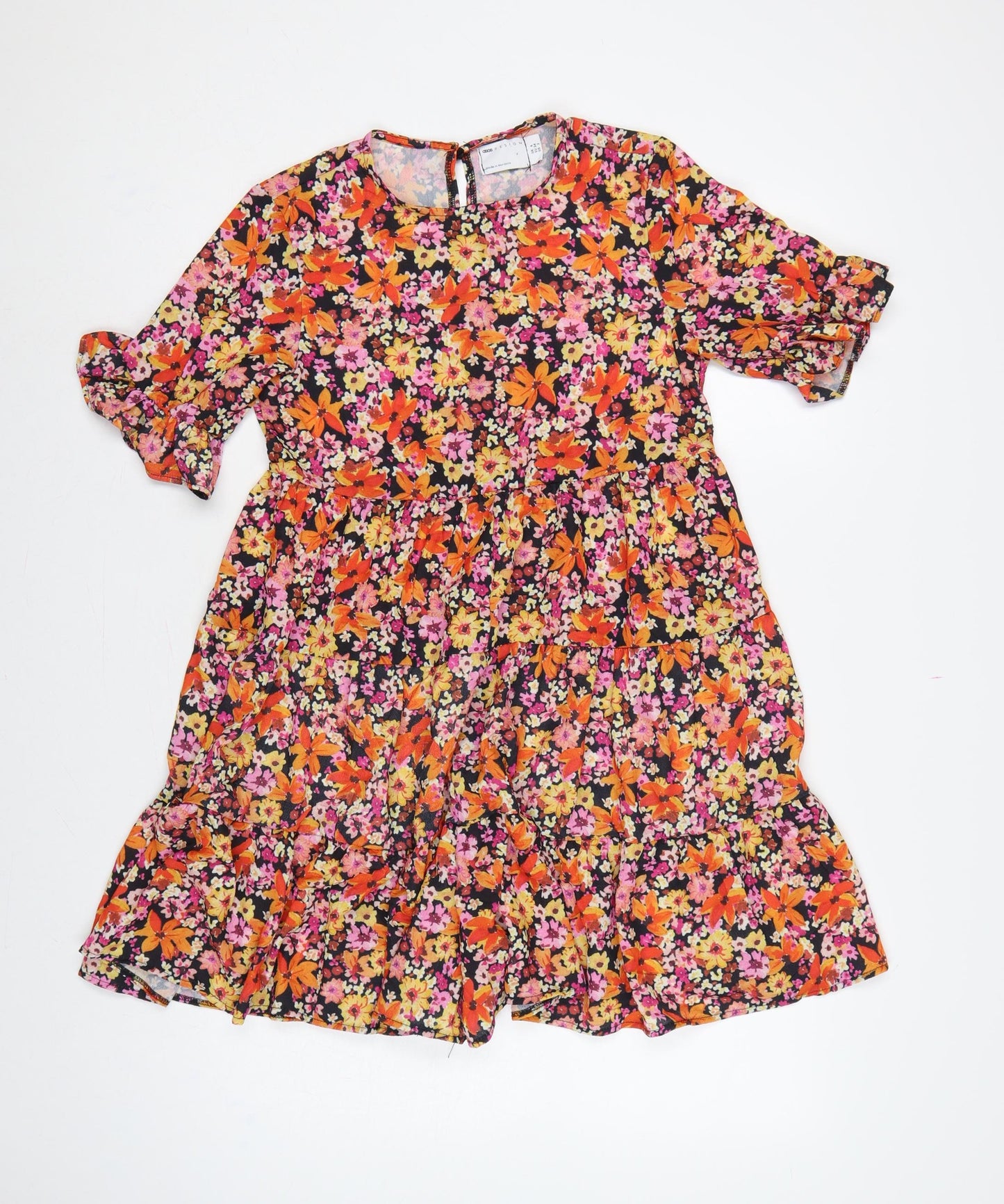 ASOS Design Women Multicoloured UK 6 Floral Skater Mini Dress