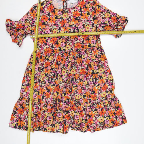 ASOS Design Women Multicoloured UK 6 Floral Skater Mini Dress