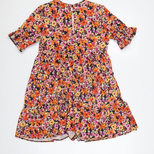 ASOS Design Women Multicoloured UK 6 Floral Skater Mini Dress