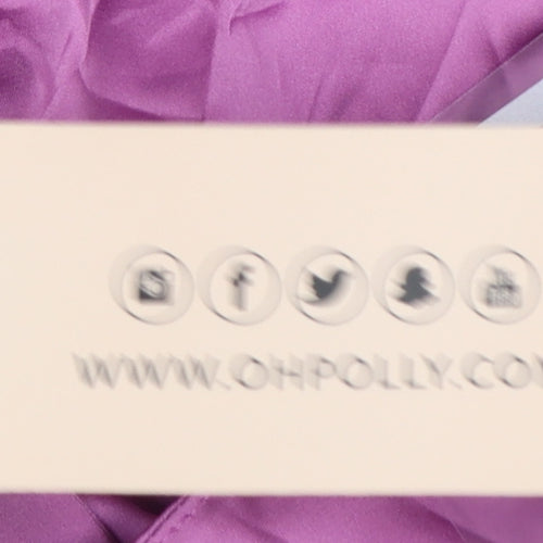 Oh Polly Women Purple UK 8 Bodycon Short Ruched Satin Party Dress