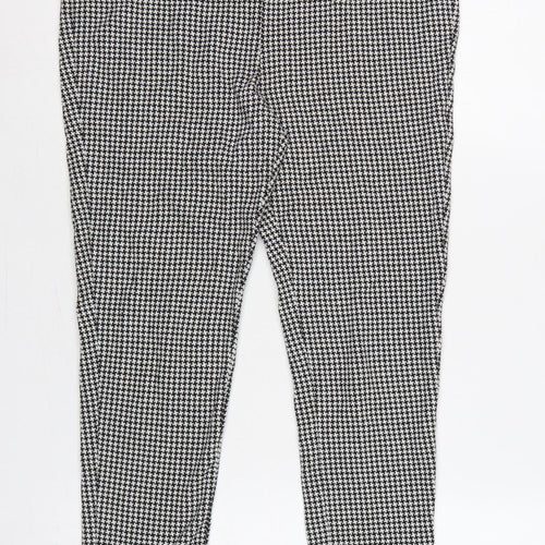 M&S Women Black White Houndstooth Stretch Leggings UK 14