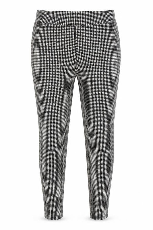 M&S Women Black White Houndstooth Stretch Leggings UK 14