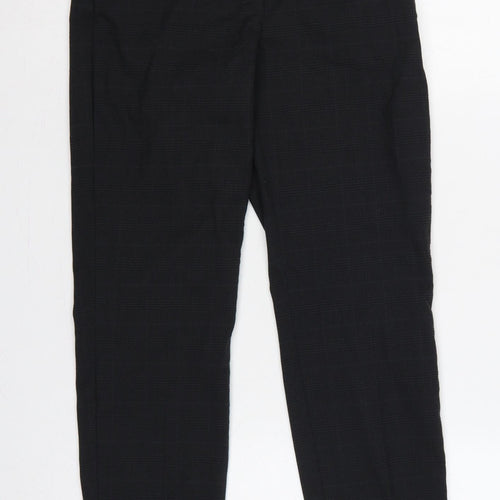 H&M Women’s Black Check High Rise Tapered Tailored Trousers UK 8
