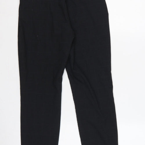 H&M Women’s Black Check High Rise Tapered Tailored Trousers UK 8