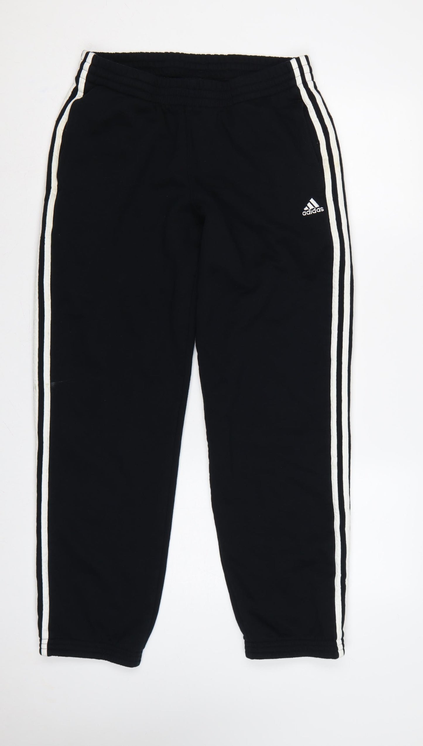 Adidas Men’s Black M Essentials 3 Stripe Cuffed Sweatpants