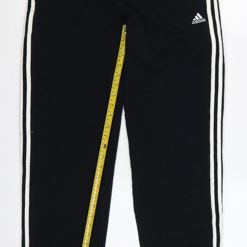 Adidas Men’s Black M Essentials 3 Stripe Cuffed Sweatpants