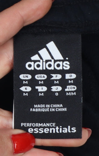 Adidas Men’s Black M Essentials 3 Stripe Cuffed Sweatpants