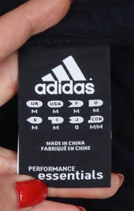 Adidas Men’s Black M Essentials 3 Stripe Cuffed Sweatpants