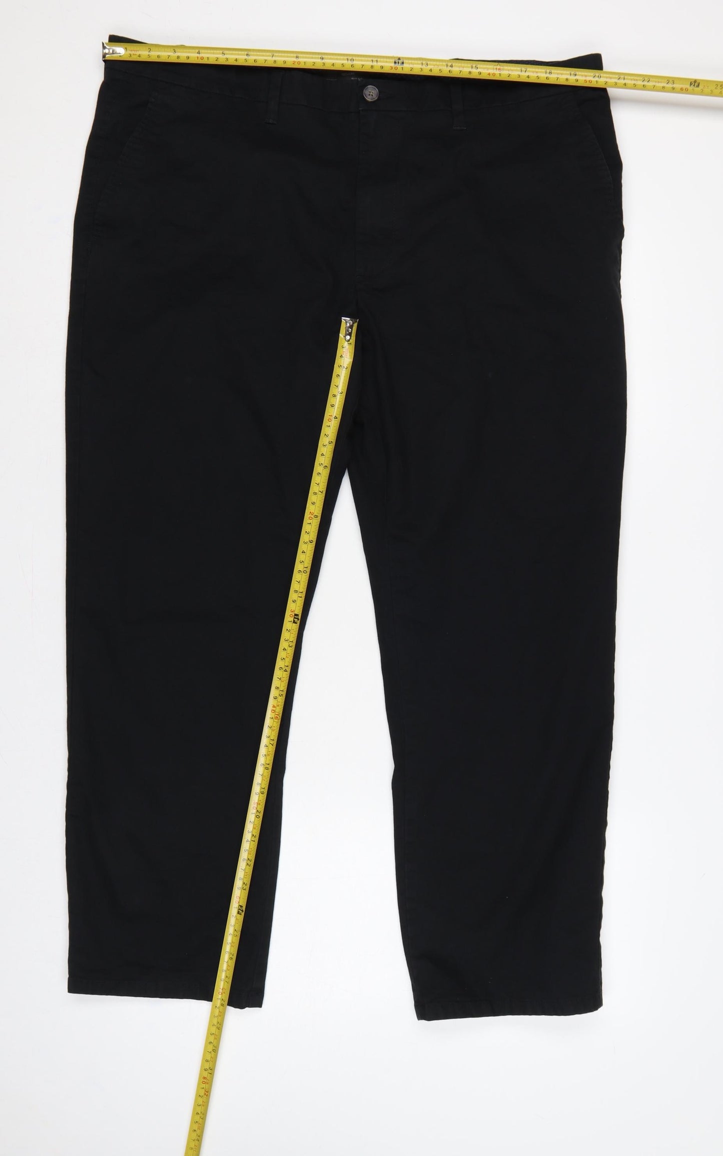 Marks and Spencer Men’s Black 42x29 Regular Fit Stretch Chino Trousers