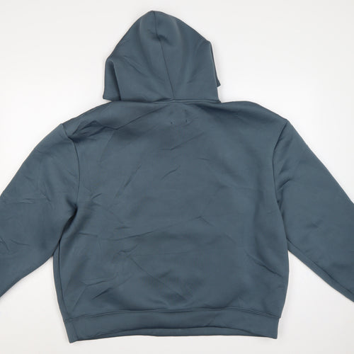 boohooMAN Men’s Blue M Pullover Hooded Stretch Hoodie Pockets