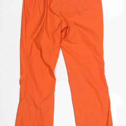 Oasis Women Orange Flared Tailored Trousers UK 10 Long Cotton Stretch