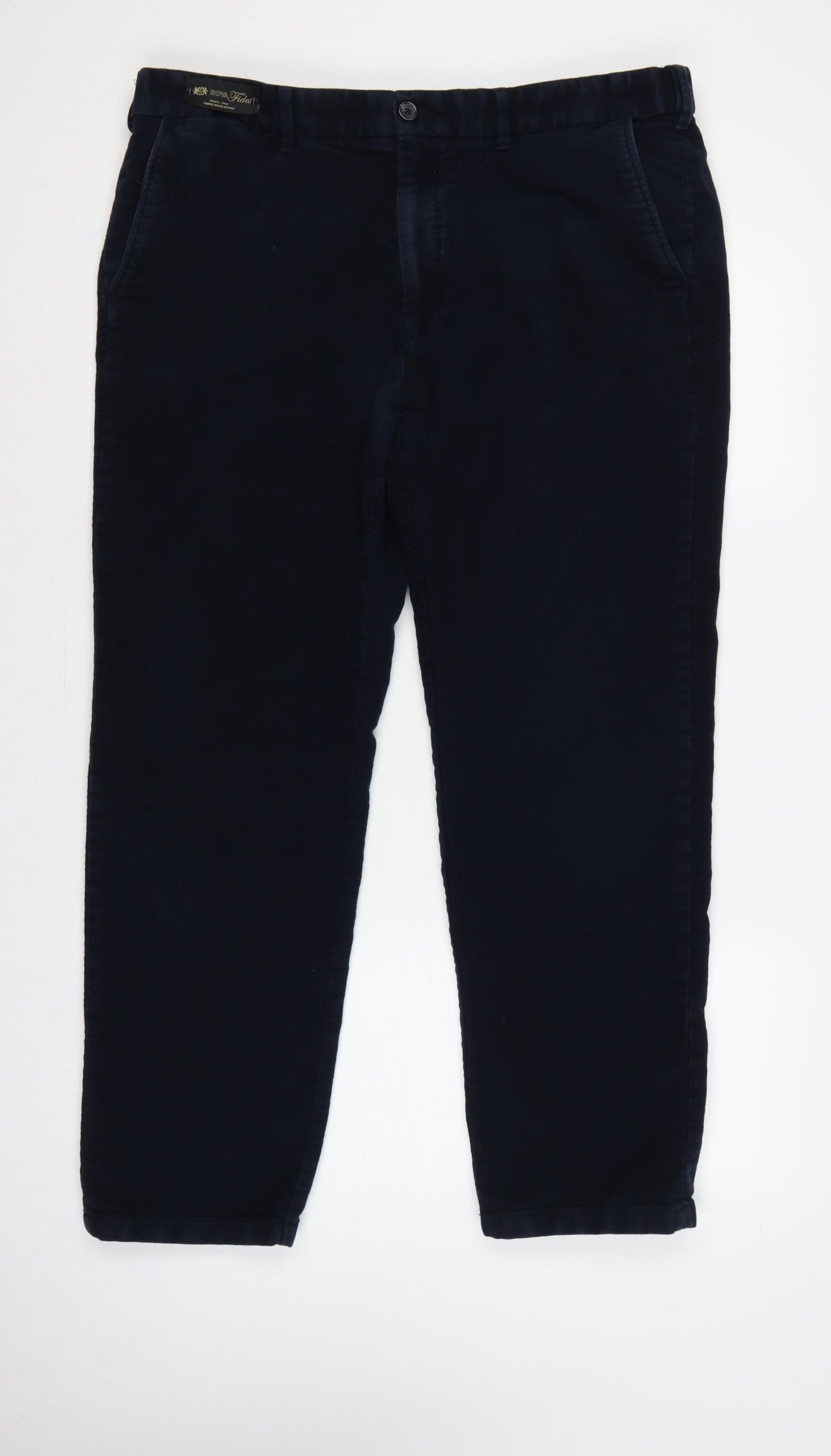 Marks & Spencer Men's Blue 40/31 Cotton Tapered Chino Trousers