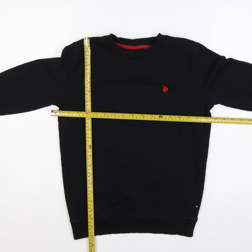 U.S. Polo Assn. Boys Black 12-13 Years Pullover Crew Neck Sweatshirt