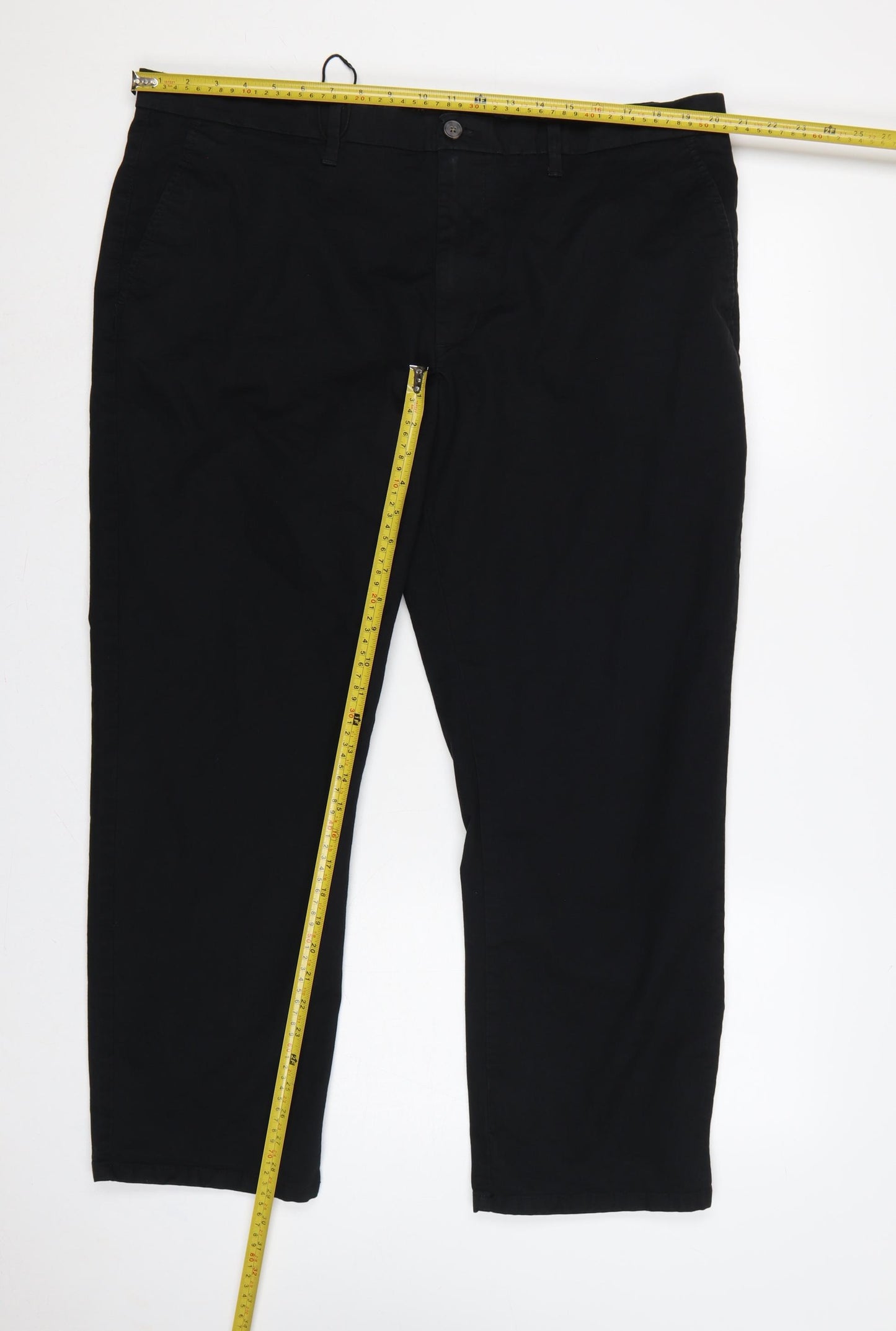 Marks and Spencer Men’s Black 42x29 Regular Fit Stretch Chino Trousers