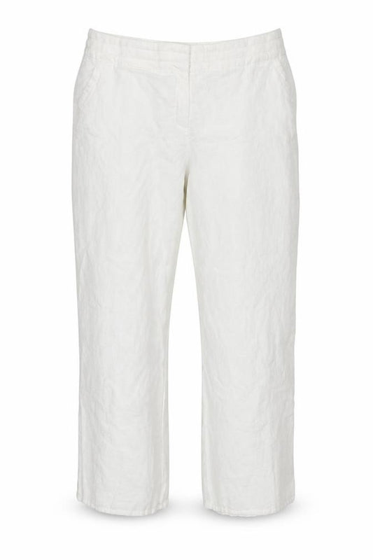 Monsoon Women's White UK 18 Straight Flat Front Trousers