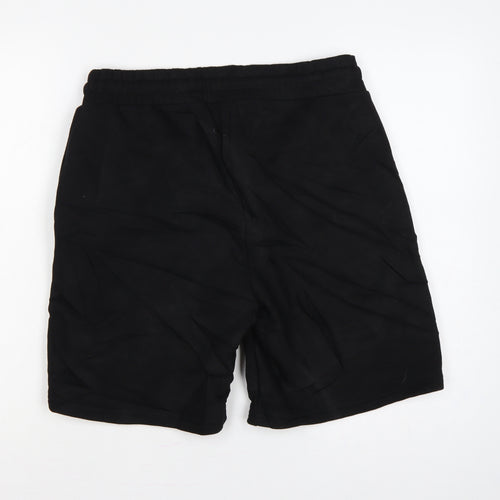 boohooMAN Men's Black M Sweat Shorts Drawstring Embroidered Pockets