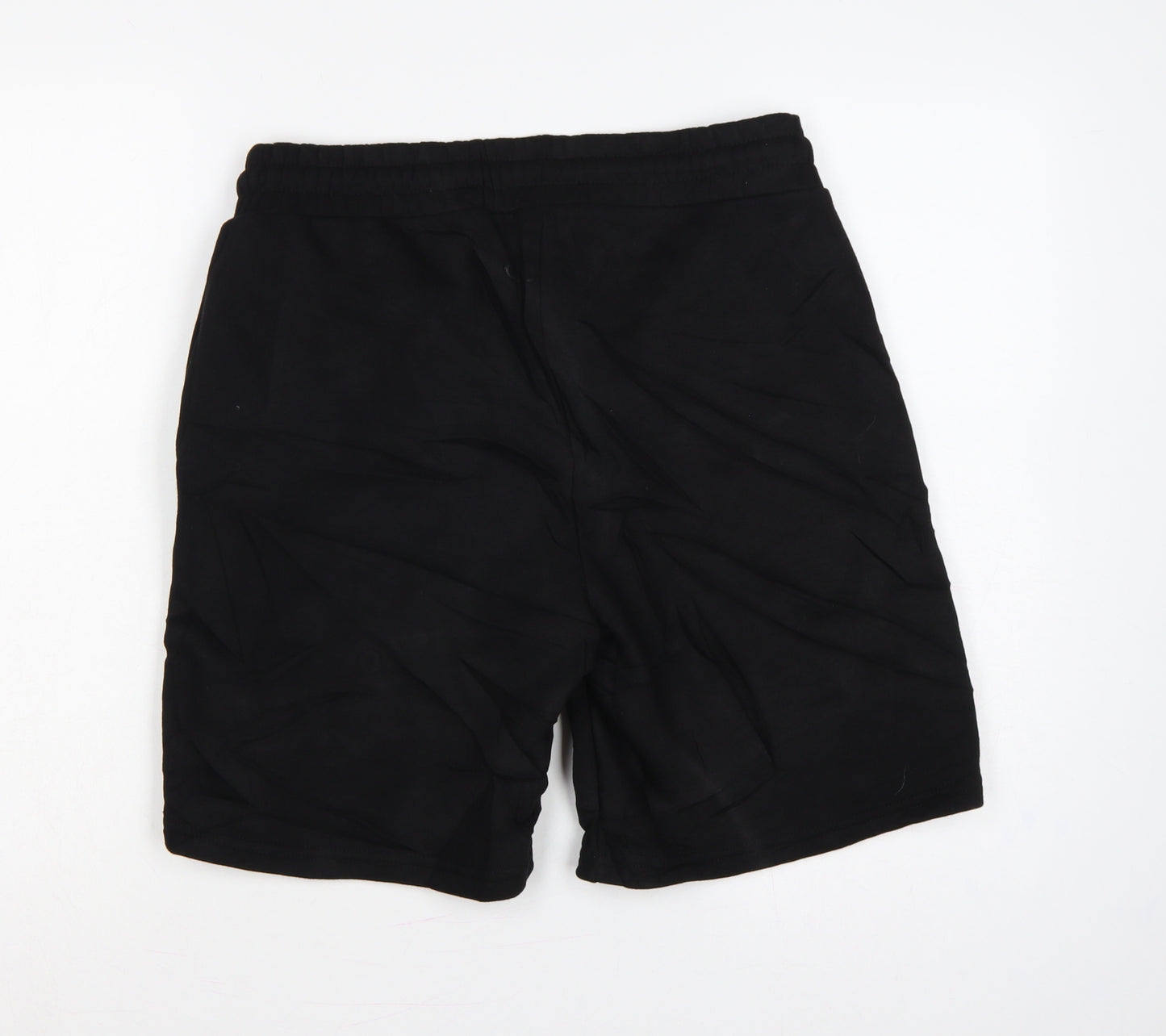 boohooMAN Men's Black M Sweat Shorts Drawstring Embroidered Pockets