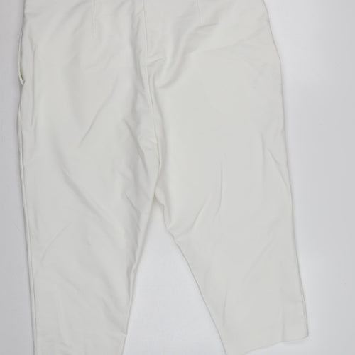 Marks and Spencer Women White UK 22 Regular Ankle Straight Trousers