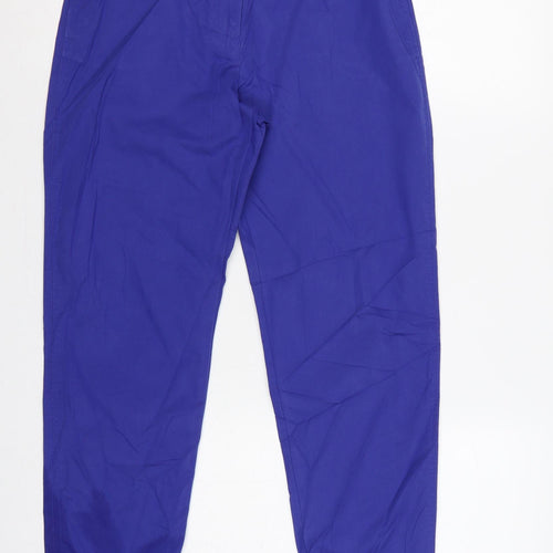 Marks & Spencer Women Blue UK 8 Regular High Rise Tapered Trousers