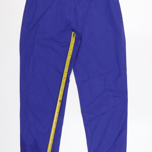 Marks & Spencer Women Blue UK 8 Regular High Rise Tapered Trousers