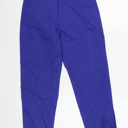 Marks & Spencer Women Blue UK 8 Regular High Rise Tapered Trousers