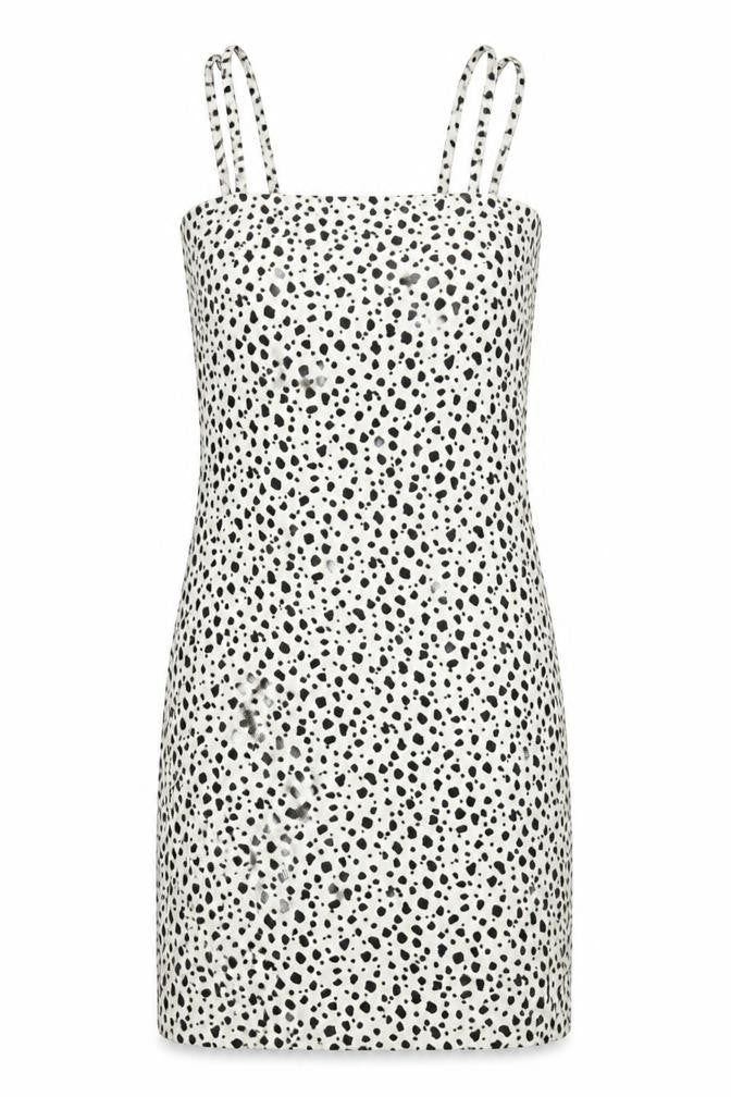 Missguided Women White Animal Print Strappy Bodycon Mini Dress UK 8