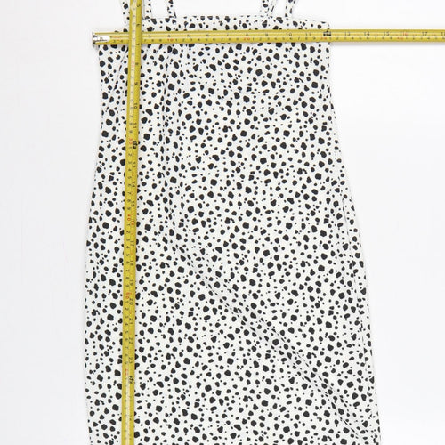 Missguided Women White Animal Print Strappy Bodycon Mini Dress UK 8