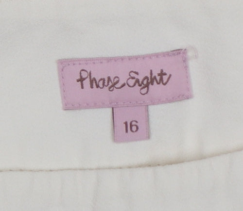 Phase Eight Women Ivory Wide Leg Trousers UK 16 Formal Acetate