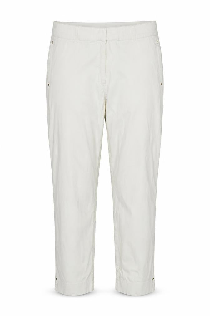 M&S Portfolio Women Ivory UK 18 Cotton Tapered Trousers
