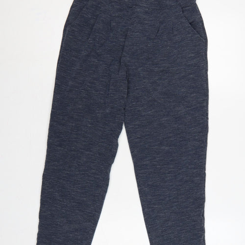 White Stuff Women’s Blue UK 8 Tapered Jogger Trousers Elastic Waist