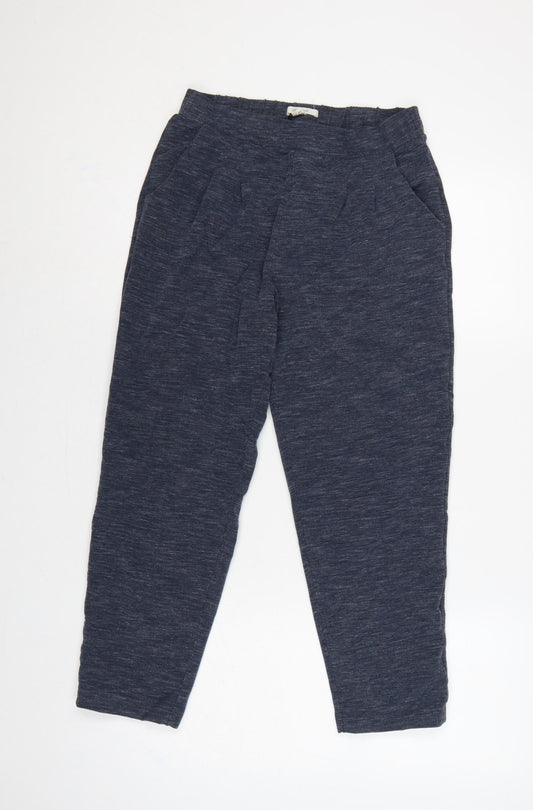 White Stuff Women’s Blue UK 8 Tapered Jogger Trousers Elastic Waist