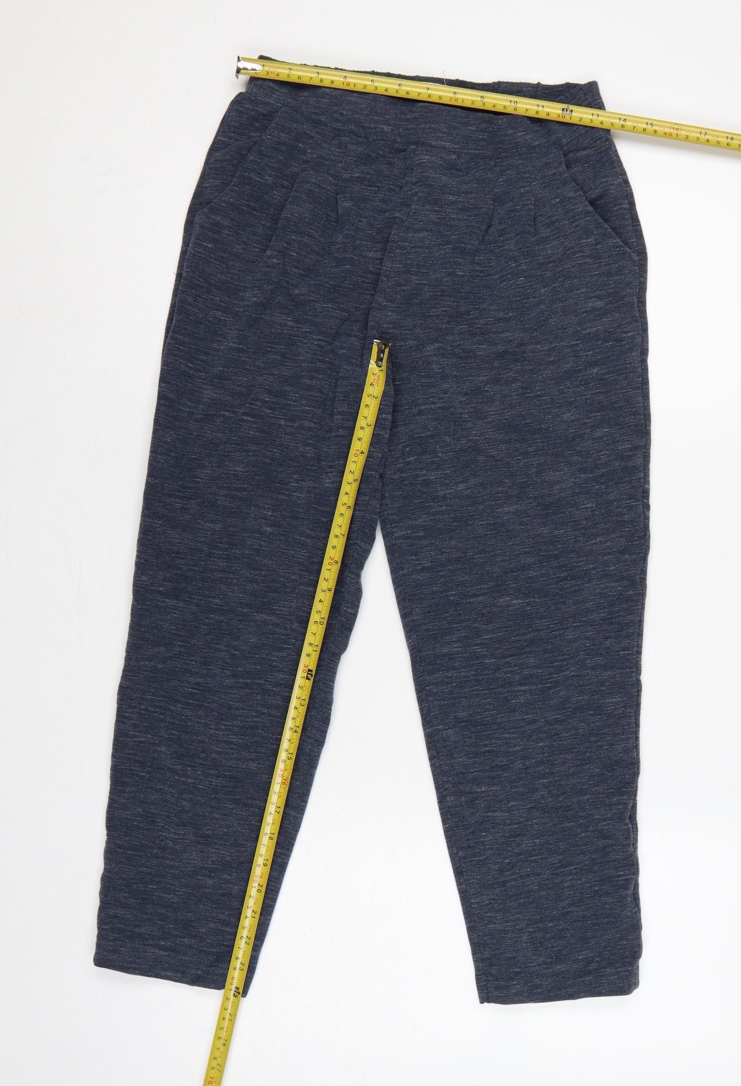 White Stuff Women’s Blue UK 8 Tapered Jogger Trousers Elastic Waist