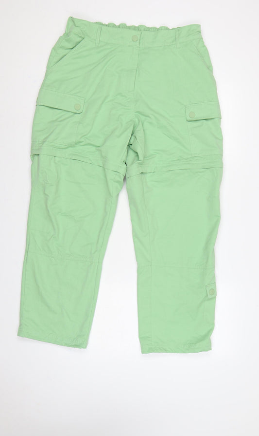 M&S Women’s Green UK 16 Convertible Cargo Trousers Elastic Waist