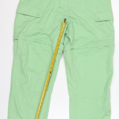 M&S Women’s Green UK 16 Convertible Cargo Trousers Elastic Waist