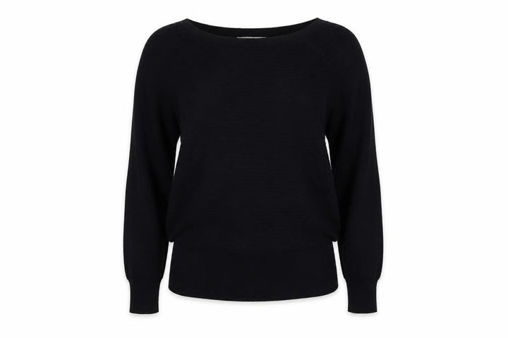 Oasis Women Black XS Boat Neck Balloon Sleeve Knit Jumper